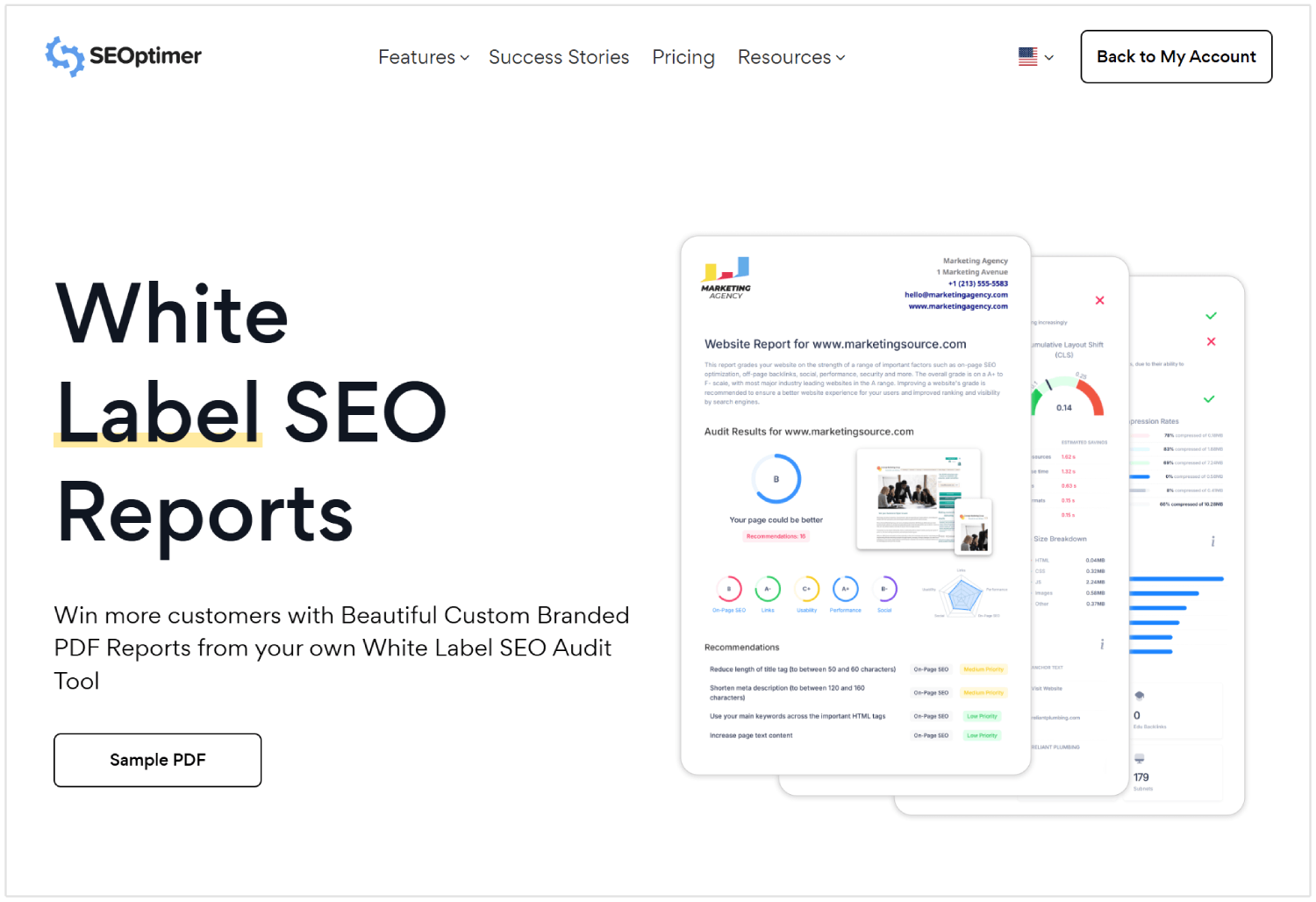 SEOptimer White Label reports